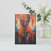 Spontane menselijke verbranding (abstract portret) briefkaart (Staand voorkant)