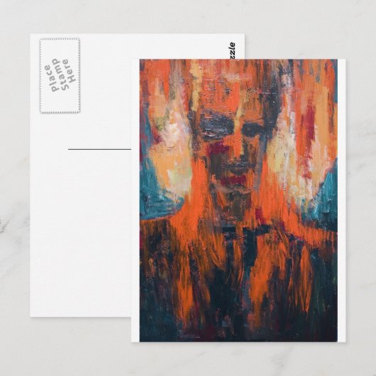 Spontane menselijke verbranding (abstract portret) briefkaart (Voorkant / Achterkant)