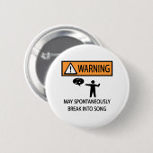 Spontane Singer Musical Theater Funny Ronde Button 5,7 Cm (Voorkant /achterkant)