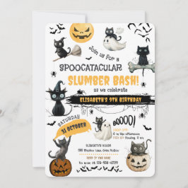 Spoocatacular Slumber Halloween Party Kaart