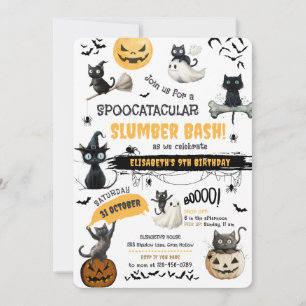 Spoocatacular Slumber Halloween Party Kaart