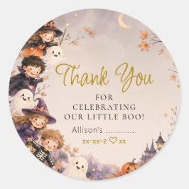 Spooctactulaire verjaardagsfeestje Halloween Ronde Sticker