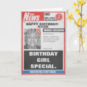 Spoof Krant Foto Upload Verjaardag Kaart (Gele Bloem)