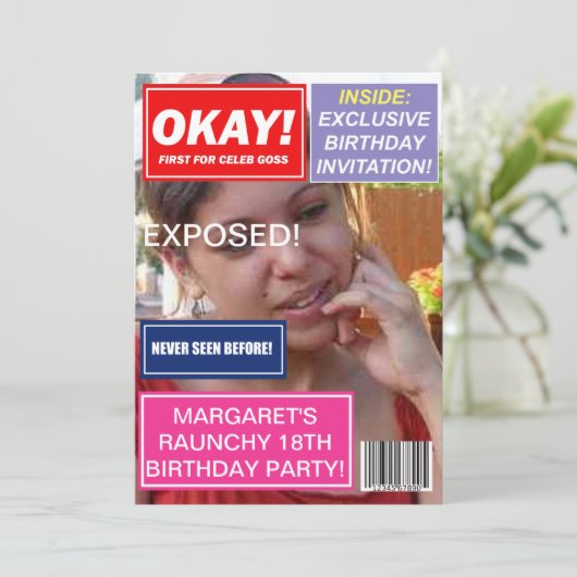 Spoof mag Celebrity gossip custom Birthday nodig Kaart (Staand voorkant)