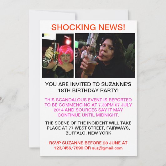 Spoof mag Celebrity gossip custom Birthday nodig Kaart (Achterkant)