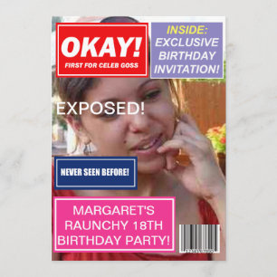 Spoof mag Celebrity gossip custom Birthday nodig Kaart