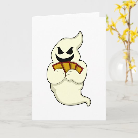 Spook aan het poker met pokerkaarten kaart (Gele Bloem)