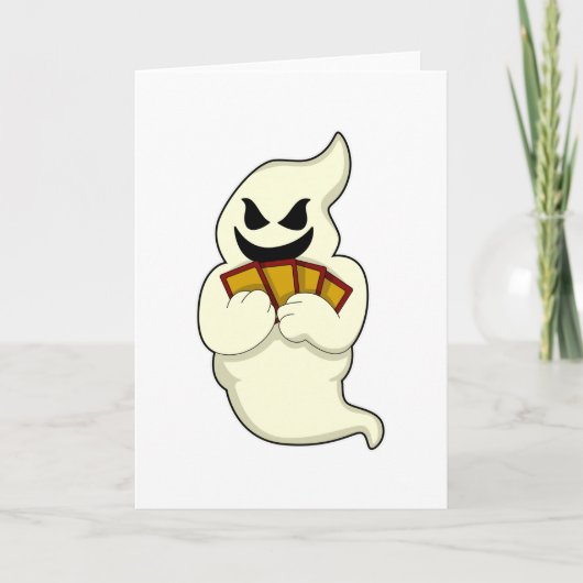 Spook aan het pokeren met pokerkaarten kaart (Voorkant)