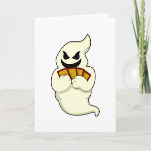 Spook aan het pokeren met pokerkaarten kaart