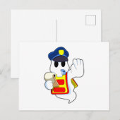Spook als politieagent met fluitje briefkaart (Voorkant / Achterkant)