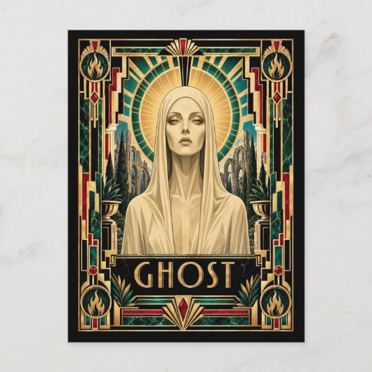 Spook, Art Deco Mythisch Briefkaart (Voorkant)