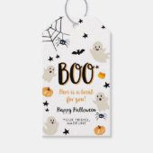 Spook Boe Fijne Halloween Verjaardagscadeau voor J Cadeaulabel (Voorkant)
