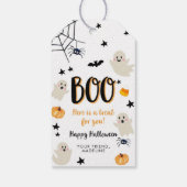 Spook Boe Fijne Halloween Verjaardagscadeau voor J Cadeaulabel (Achterkant)