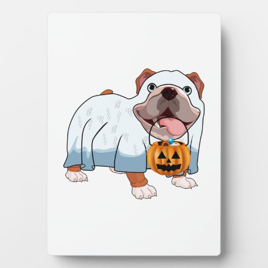 Spook Bulldog Halloween Hond Fotoplaat (voorkant)