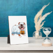 Spook Bulldog Halloween Hond Fotoplaat (Zijkant)