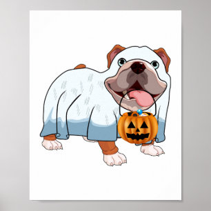 Spook Bulldog Halloween Hond Poster