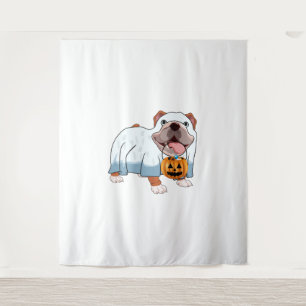 Spook Bulldog Halloween Hond Wandkleed