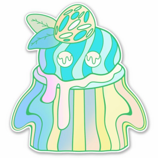 Spook Cupcake Sticker (Voorkant)