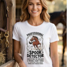 Spook detector funny horse rider barn life humor 