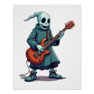 Spook die gitaar speelt � Griezelige muziek Hallow Perfect Poster