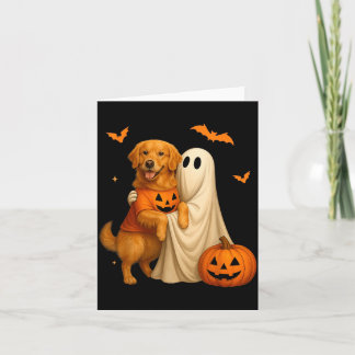 Spook die gouden hond vasthoudt Halloween - Grappi Kaart
