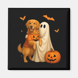 Spook die gouden hond vasthoudt Halloween - Grappi Magneet