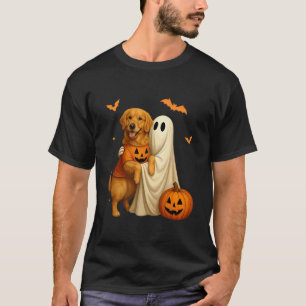 Spook die gouden hond vasthoudt Halloween - Grappi T-shirt