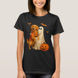 Spook die gouden hond vasthoudt Halloween - Grappi T-shirt