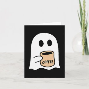 Spook die koffie drinkt Grappig Halloween-kostuum Kaart