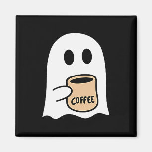 Spook die koffie drinkt Grappig Halloween-kostuum Magneet