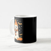 Spook die koffie drinkt Halloween Lieve spook ijs Koffiemok (Voorkant links)