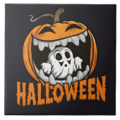 Spook die tevoorschijn komt uit een gigantische Ha Tegeltje (Voorkant)