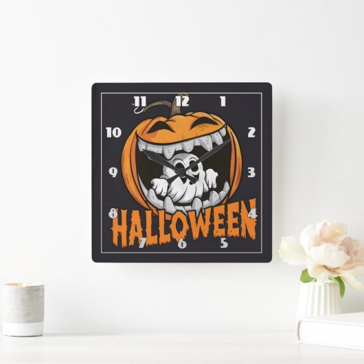 Spook die tevoorschijn komt uit een gigantische Ha Vierkante Klok (Huis)