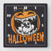 Spook die tevoorschijn komt uit een gigantische Ha Vierkante Klok (Voorkant)