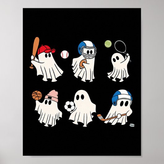 Spook die voetbal speelt voet verkopen schets kind poster (Voorkant)