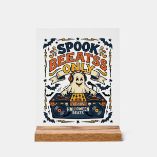 Spook DJ Spooky Beats Vintage Gravure Halloween Acryl Bord