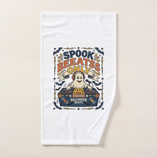 Spook DJ Spooky Beats Vintage Gravure Halloween Handdoek (Handdoek)