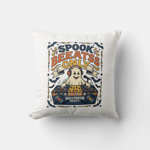 Spook DJ Spooky Beats Vintage Gravure Halloween Kussen