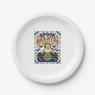 Spook DJ Spooky Beats Vintage Gravure Halloween  Papieren Bordje