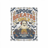 Spook DJ Spooky Beats Vintage Gravure Halloween Sticker (Voorkant)