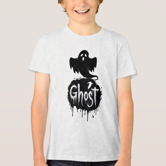 Spook - Donkere Horror Druppelende Tekst Kunst Tri-Blend Shirt (Voorkant)