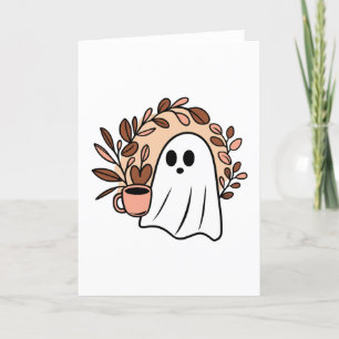 Spook drink koffie bedankkaart