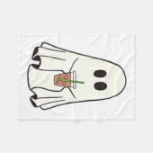 Spook Drink Koffie Grappig Halloween Kostuum Coff Fleece Deken (Voorkant (Horizontaal))