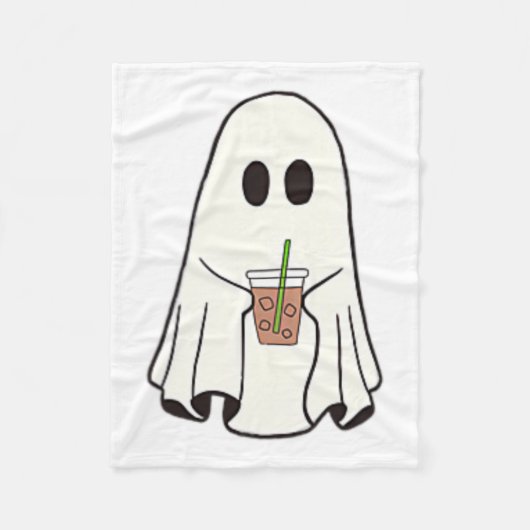 Spook Drink Koffie Grappig Halloween Kostuum Coff Fleece Deken (Voorkant)