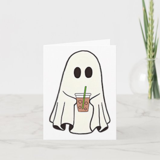 Spook Drink Koffie Grappig Halloween Kostuum Coff Kaart (Voorkant)