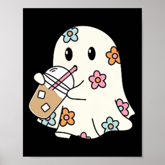 Spook Drink Koffie Grappig Halloween Kostuum Coff Poster (Voorkant)