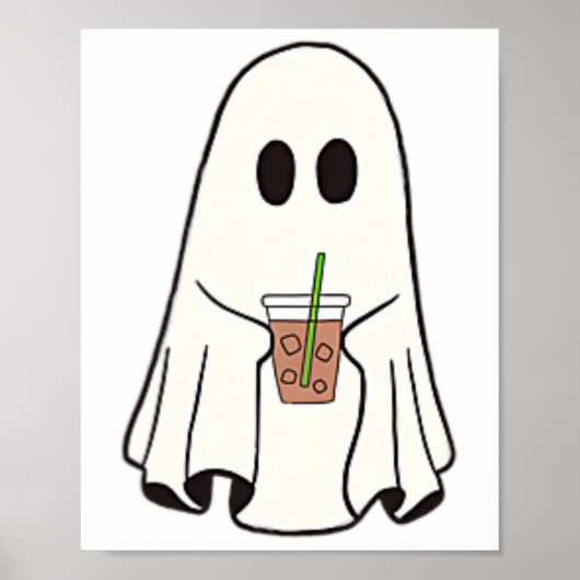 Spook Drink Koffie Grappig Halloween Kostuum Coff Poster (Voorkant)