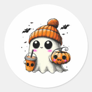 Spook Drink Koffie Grappig Halloween Kostuum Coff Ronde Sticker