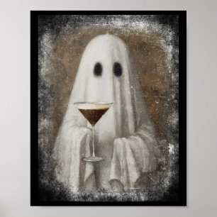 Spook Drinkt Espresso Martini Halloween Griezelen Poster
