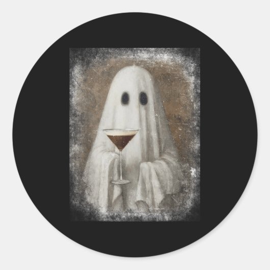 Spook drinkt Espresso Martini Halloween Spoken A Ronde Sticker (Voorkant)